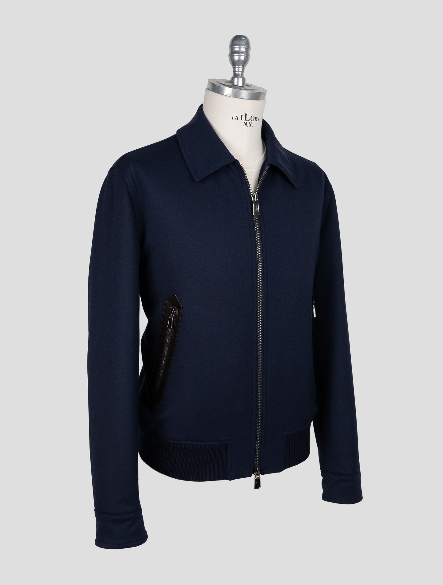 Kiton Blue Wool Ea Pa Coat