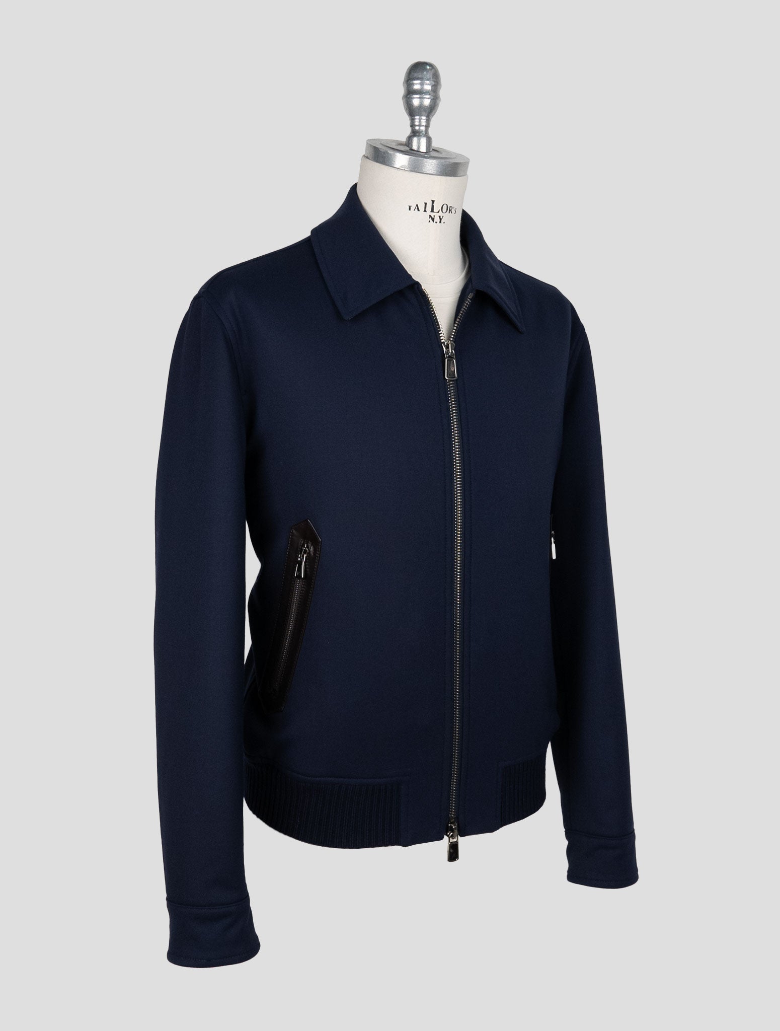 Kiton Blue Wool Ea Pa Coat