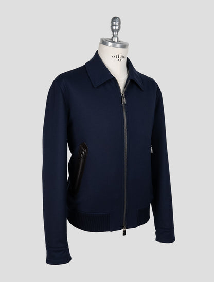 Kiton Blue Wool Ea Pa Coat