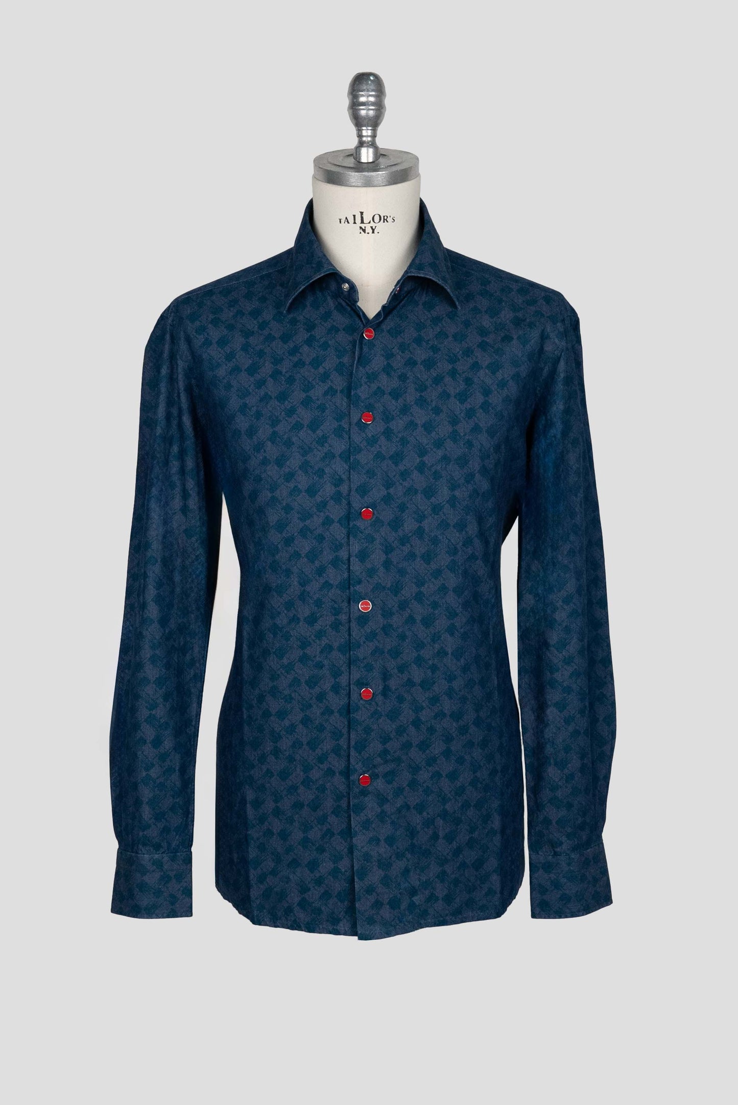 Kiton Blue Green Cotton Shirt