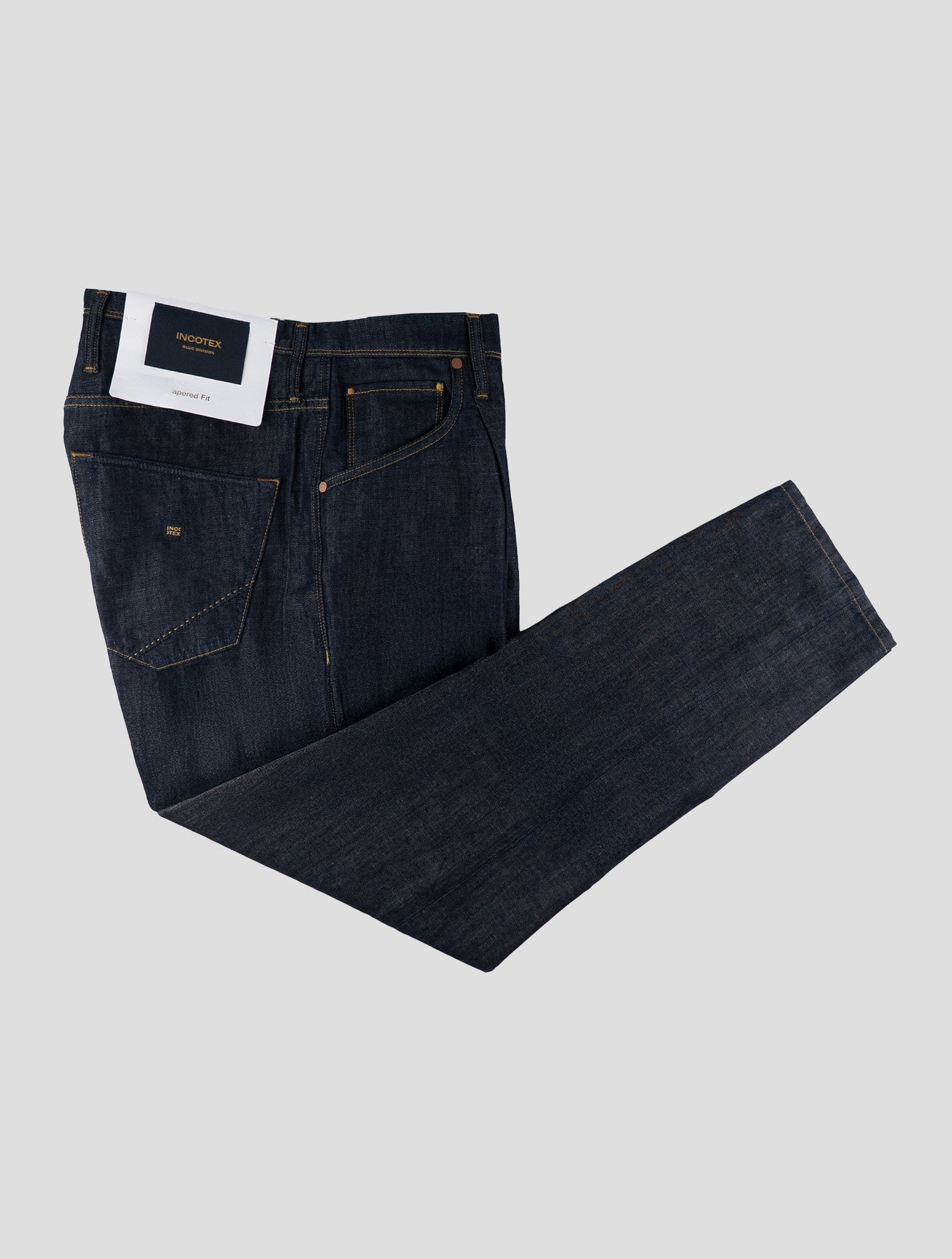 Incotex Dark Blue Cotton Linen Jeans