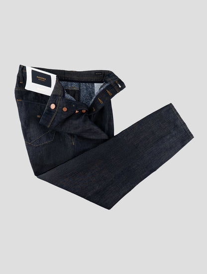 Incotex Dark Blue Cotton Linen Jeans