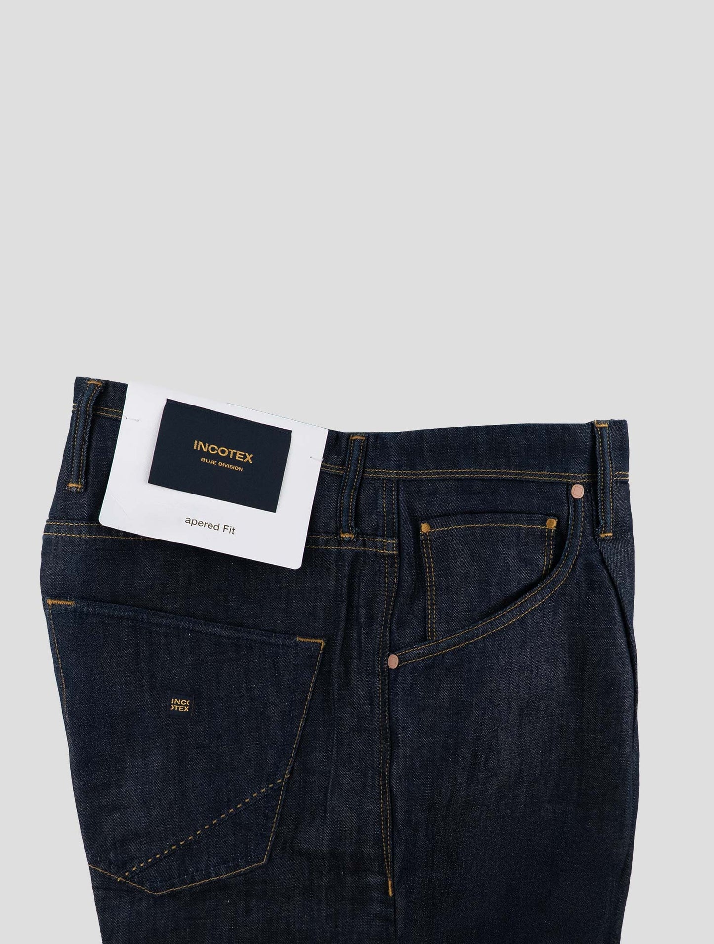 Incotex Dark Blue Cotton Linen Jeans
