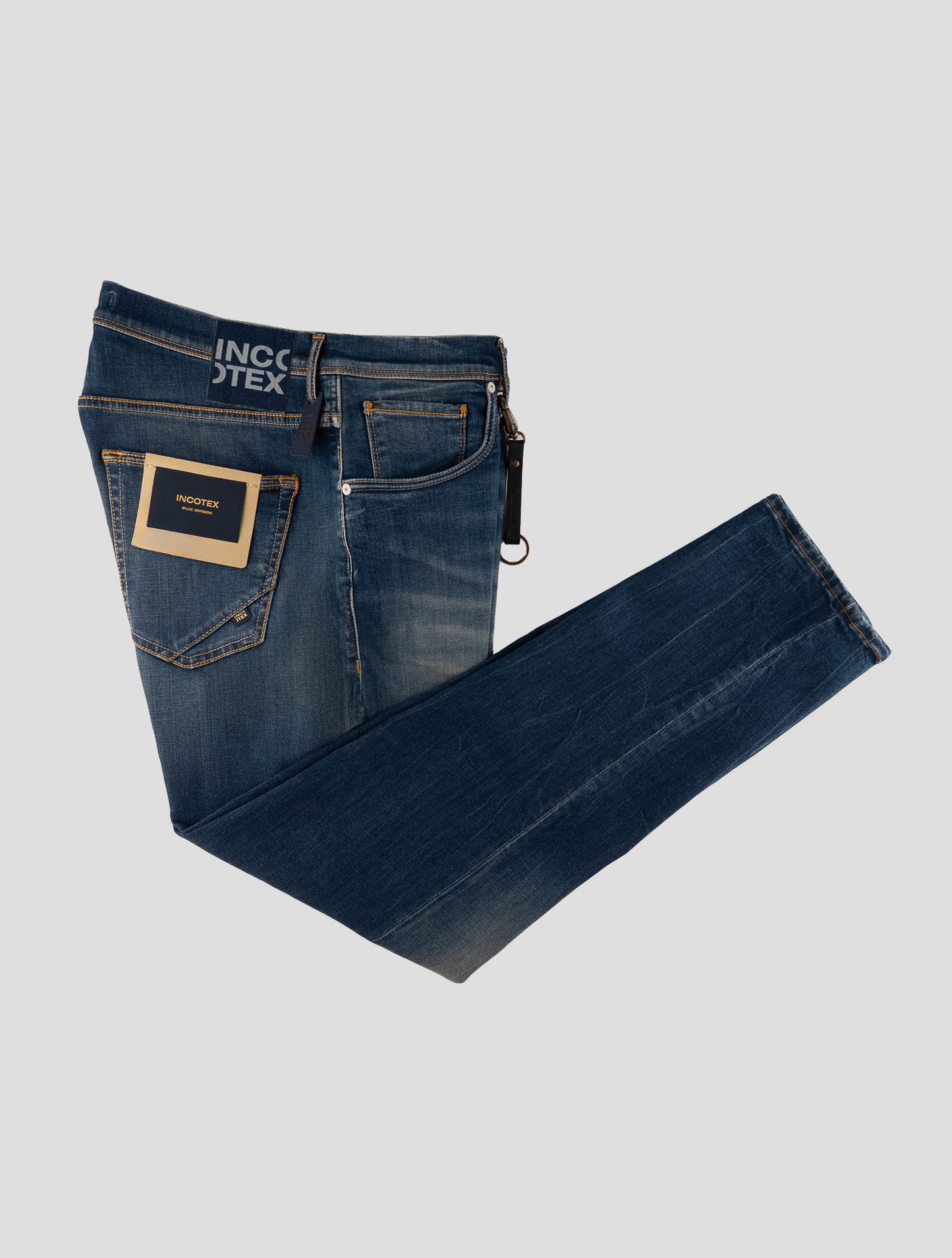 Incotex Blue Cotton Ea Pants