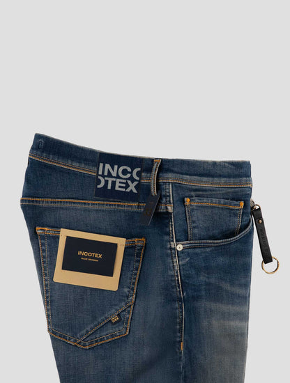 Incotex Blue Cotton Ea Pants