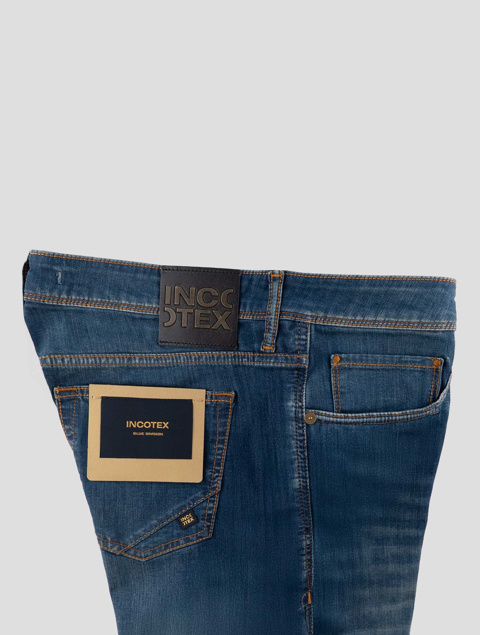 Incotex Blue Cotton Viscose Pl Ea Jeans