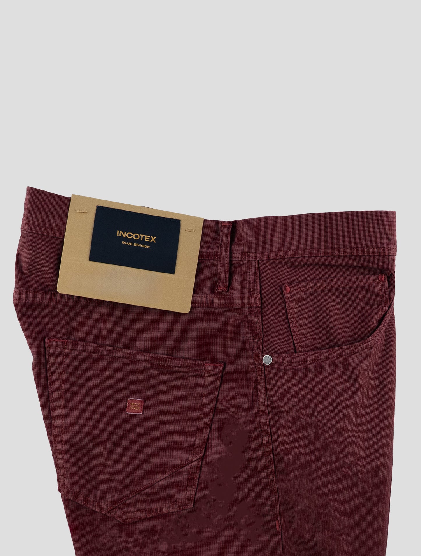 Incotex Burgundy Cotton Ea Jeans