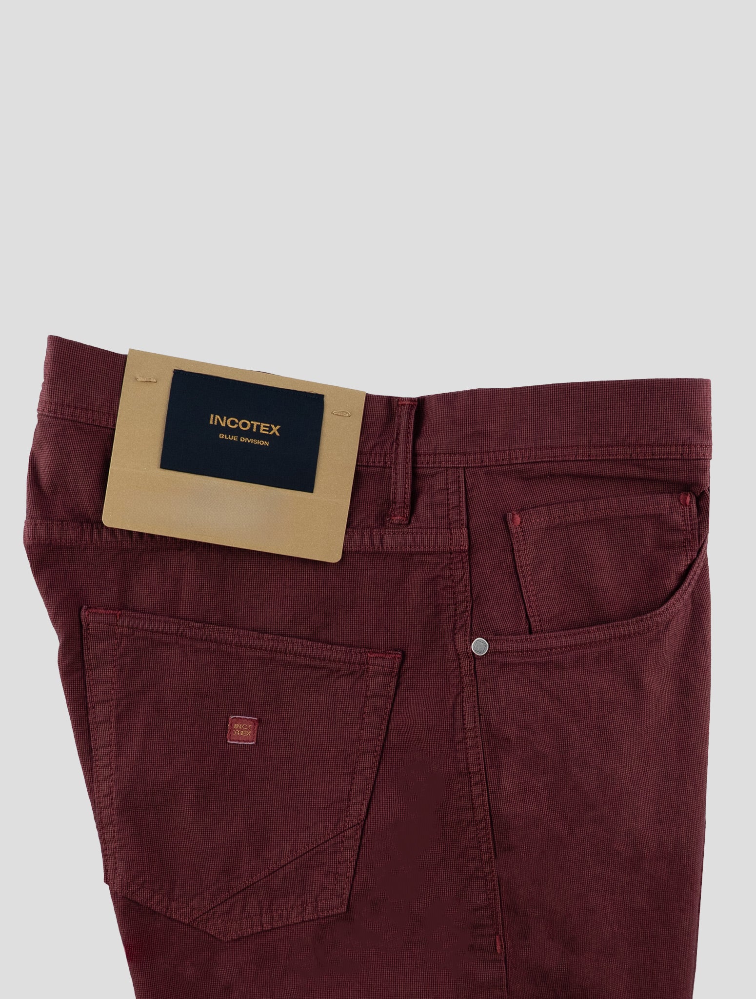 Incotex Burgundy Cotton Ea Jeans
