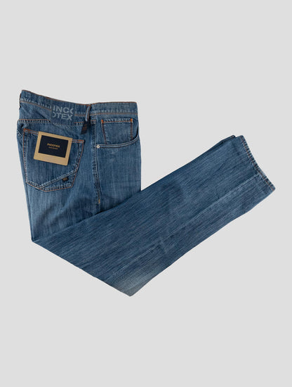 Incotex Blue Cotton Linen Jeans