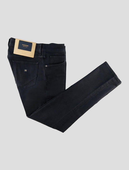 Incotex Black Cotton Pl Ea Jeans
