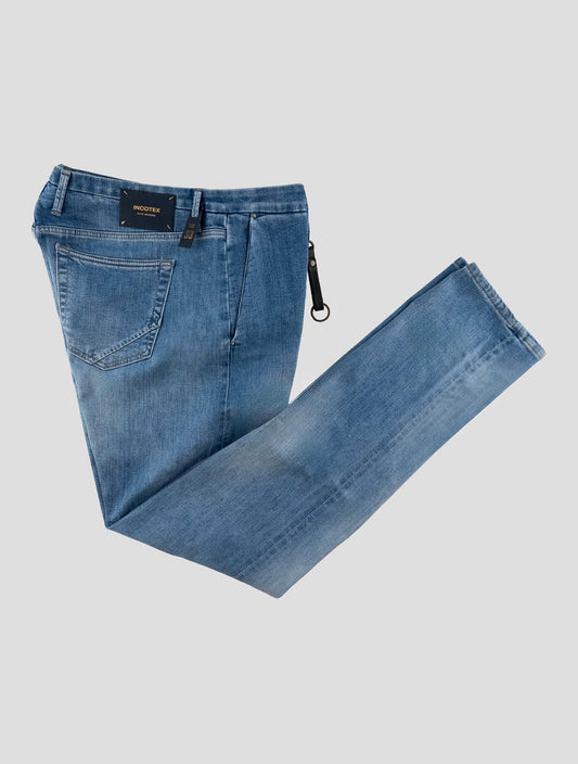 Incotex Light Blue Cotton Els Ea Pants Mod. Jeans