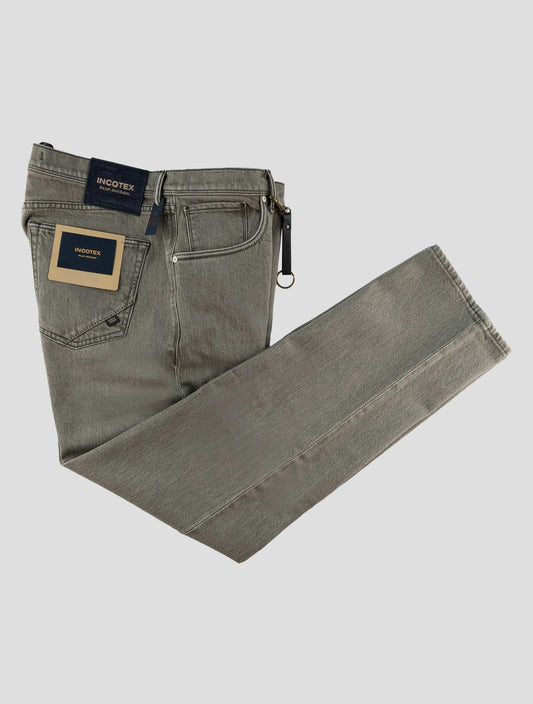 Incotex Gray Green Cotton Ea Jeans