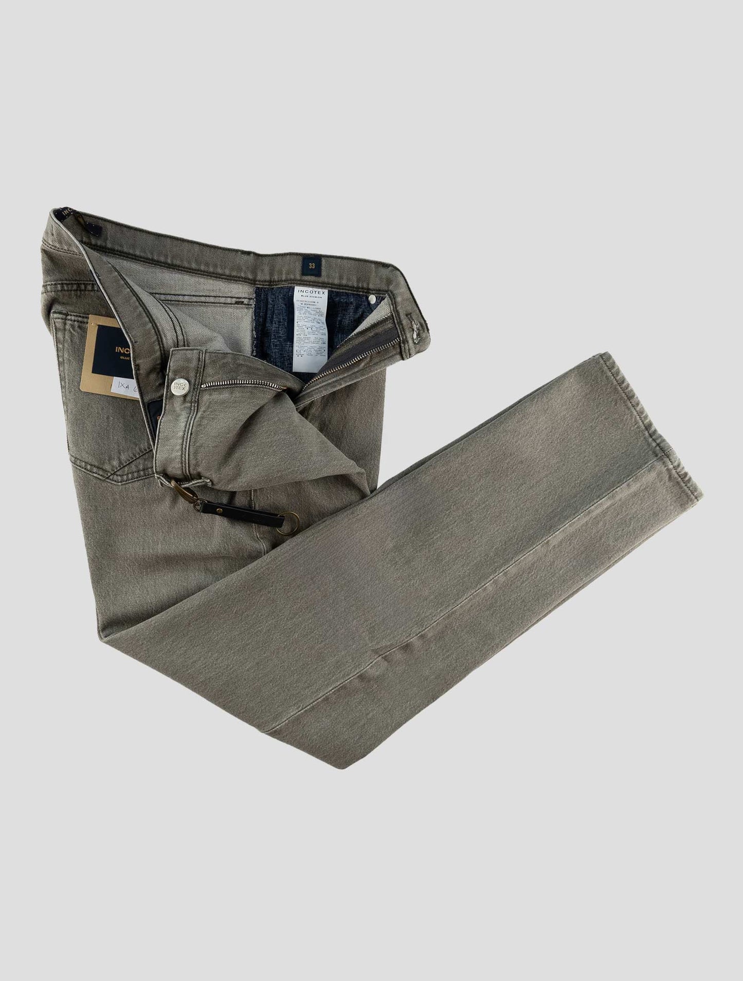 Incotex Gray Green Cotton Ea Jeans