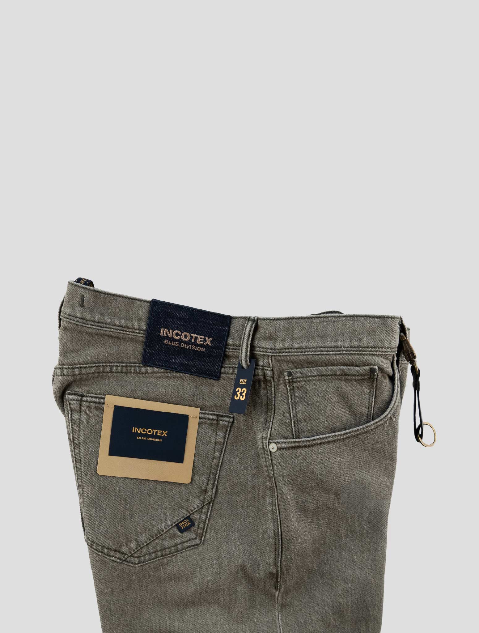 Incotex Gray Green Cotton Ea Jeans