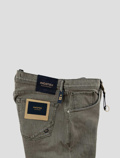 Incotex Gray Green Cotton Ea Jeans