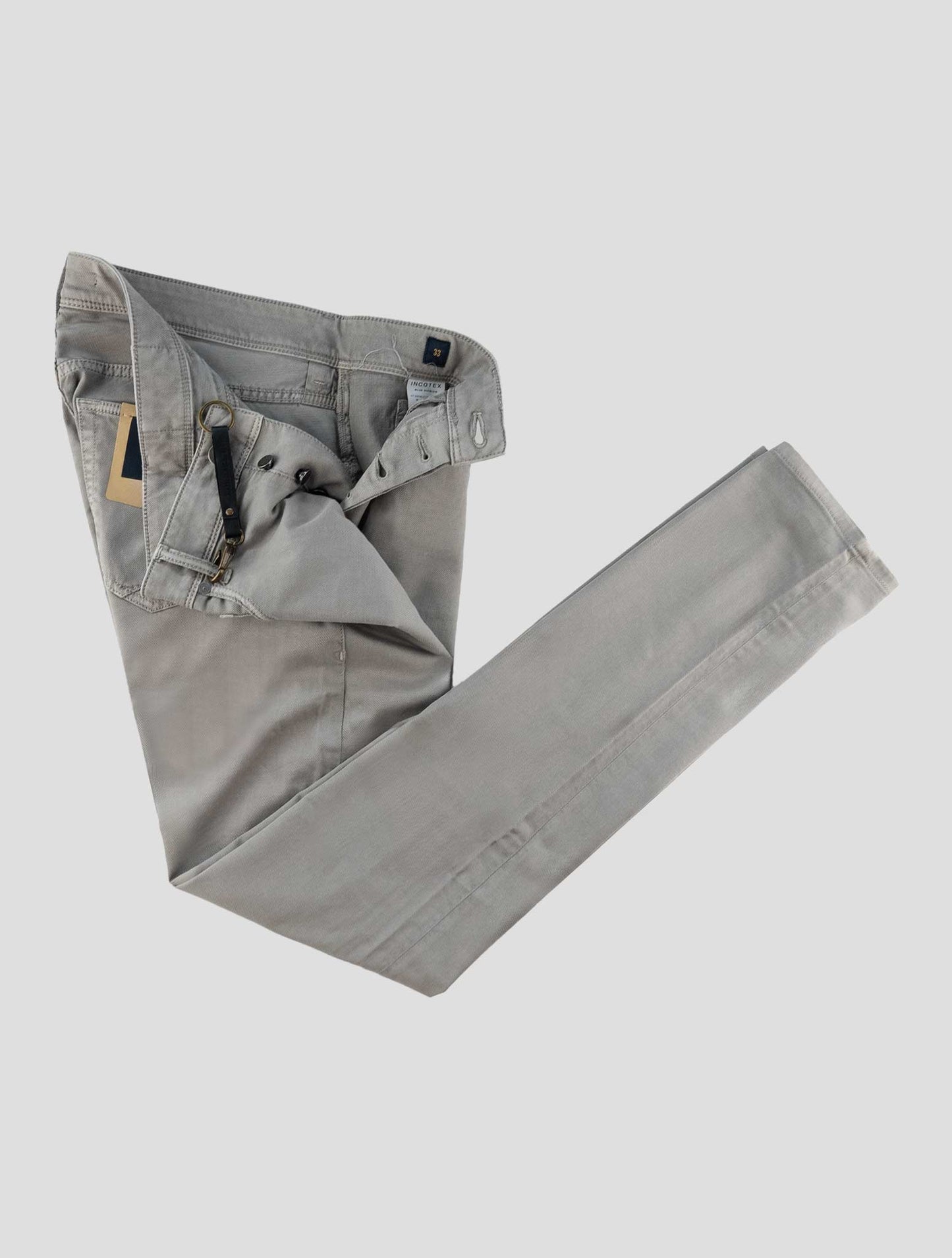 Incotex Gray Cotton Lyocell Ea Jeans