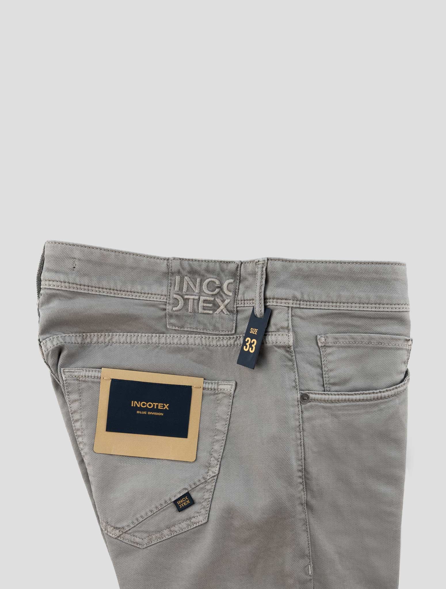Incotex Gray Cotton Lyocell Ea Jeans