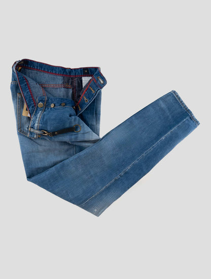 Incotex Blue Cotton Linen Jeans