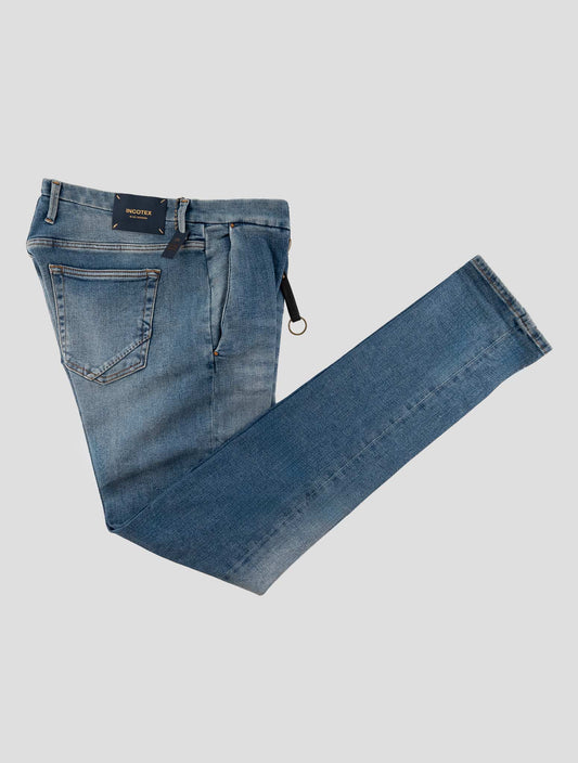Incotex Blue Cotton Els Ea Pants Mod. Jeans