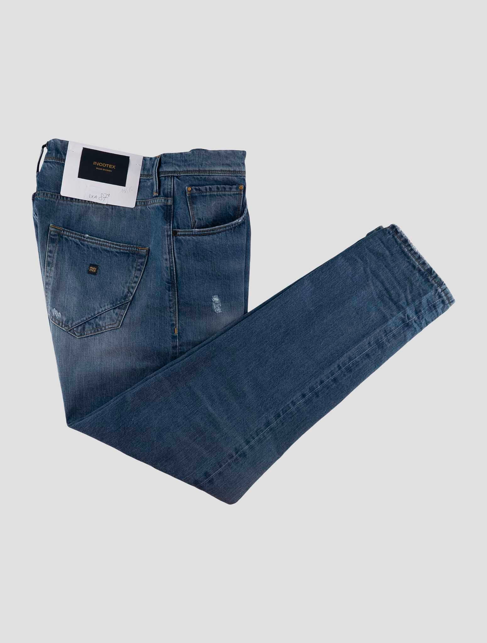 Incotex Blue Cotton Jeans