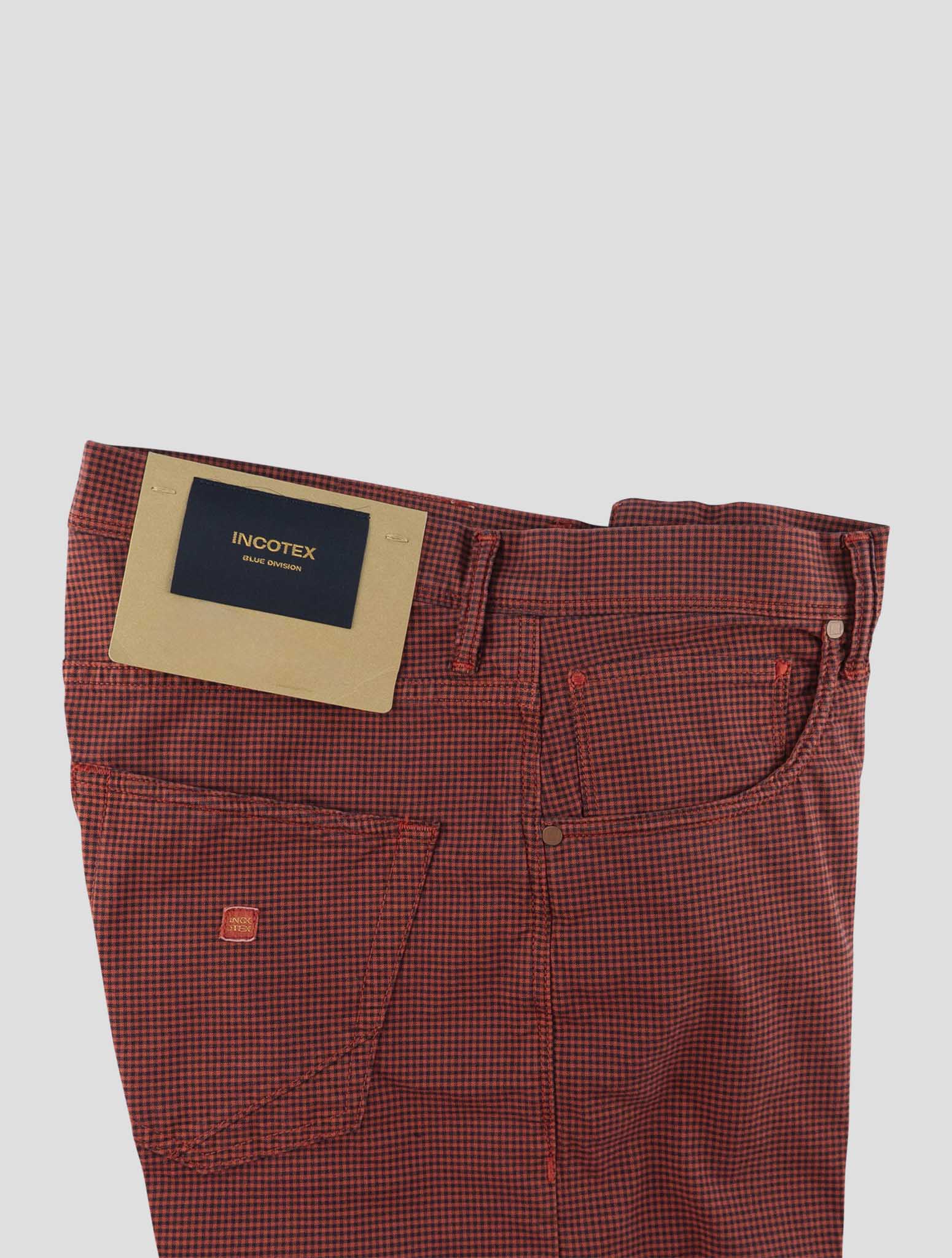 Incotex Red Black Cotton Ea Jeans