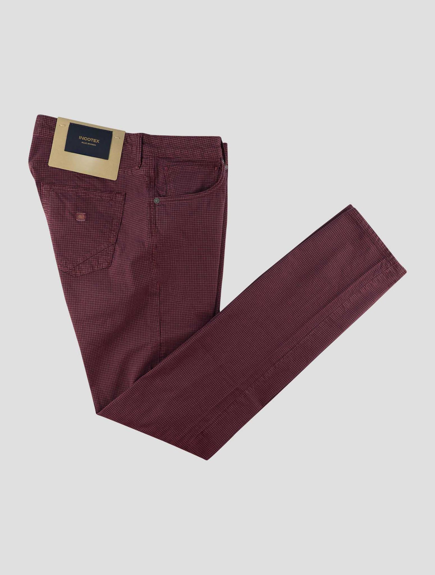 Incotex Burgundy Blue Cotton Ea Jeans