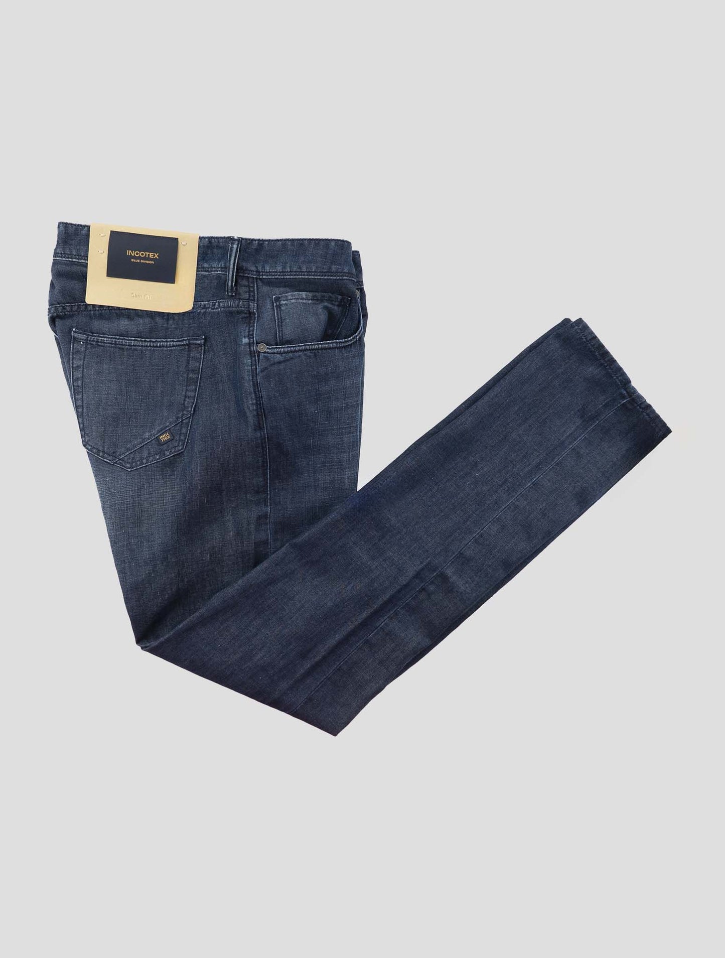 Incotex Blue Cotton Linen Jeans