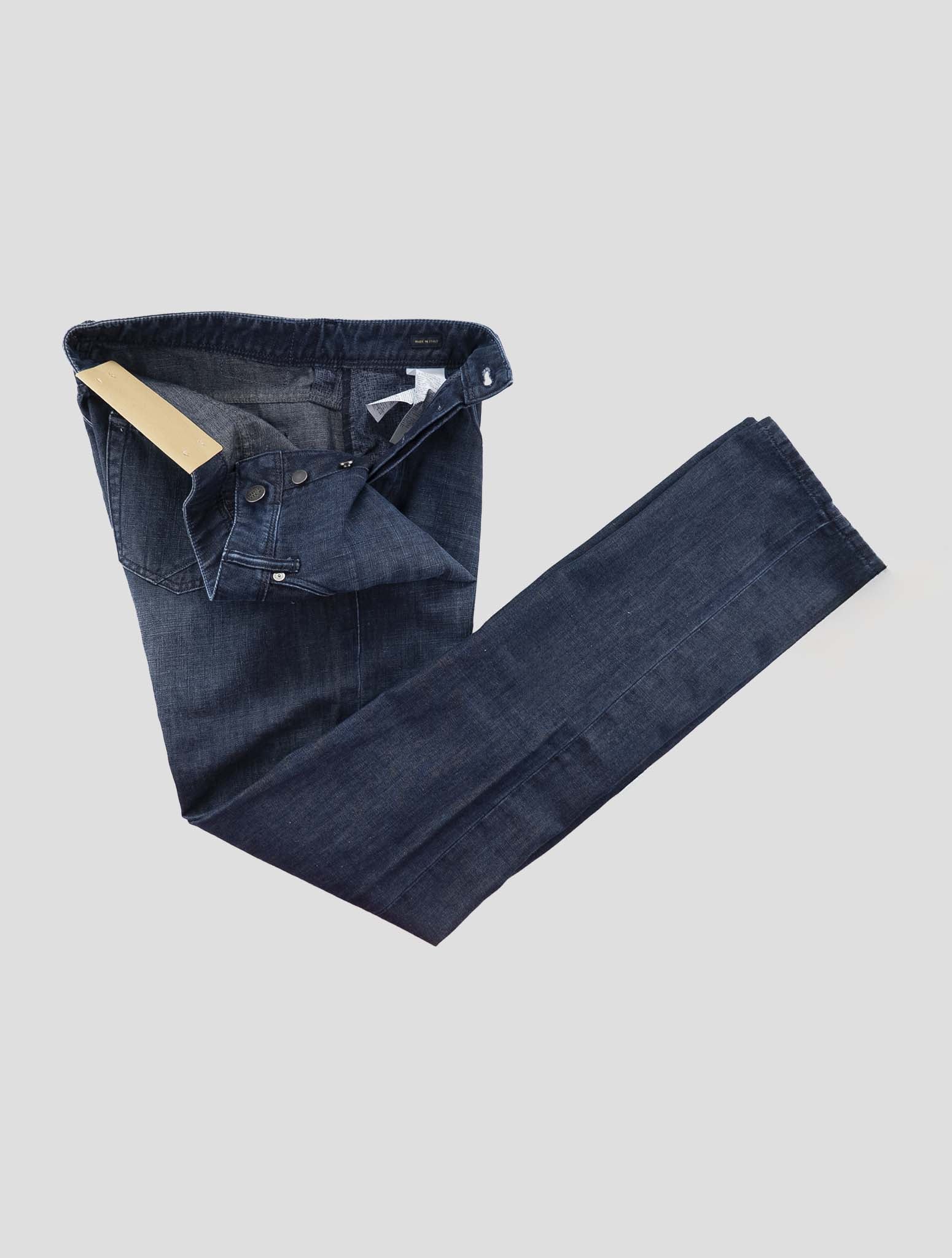 Incotex Blue Cotton Linen Jeans