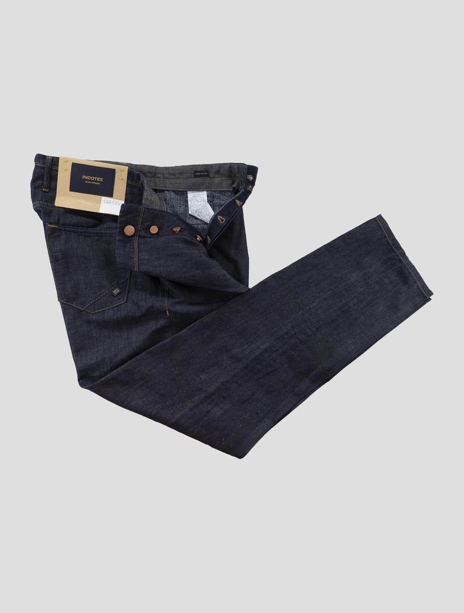 Incotex Dark Blue Cotton Linen Jeans