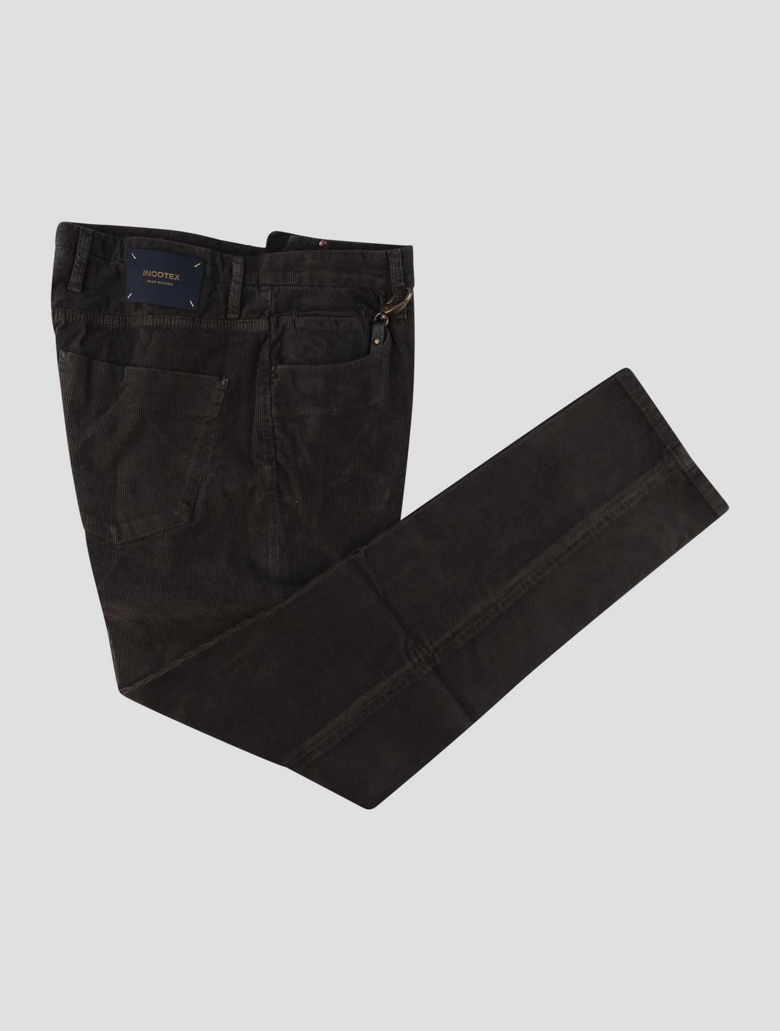 Incotex Brown Cotton Ea Velvet Jeans
