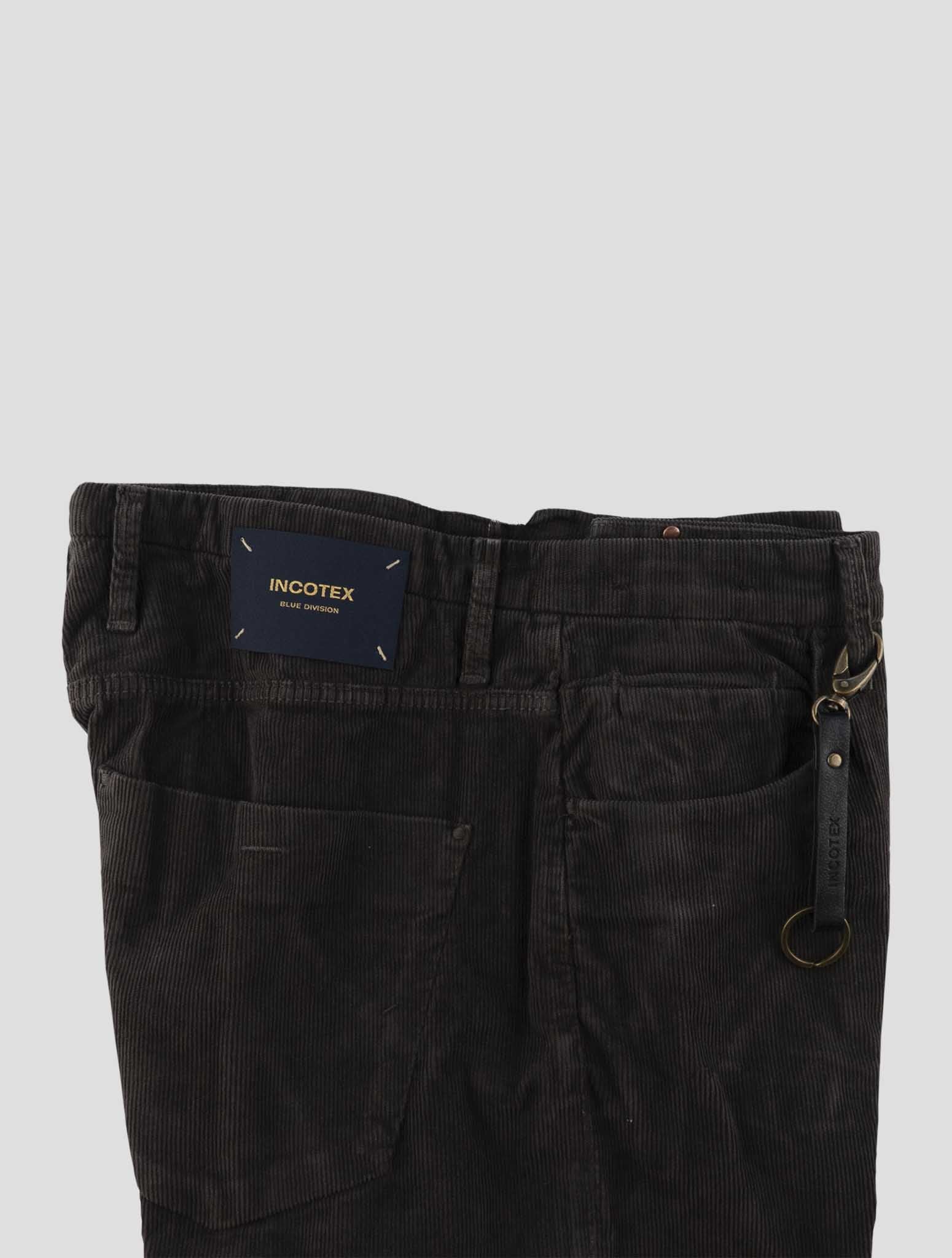 Incotex Brown Cotton Ea Velvet Jeans