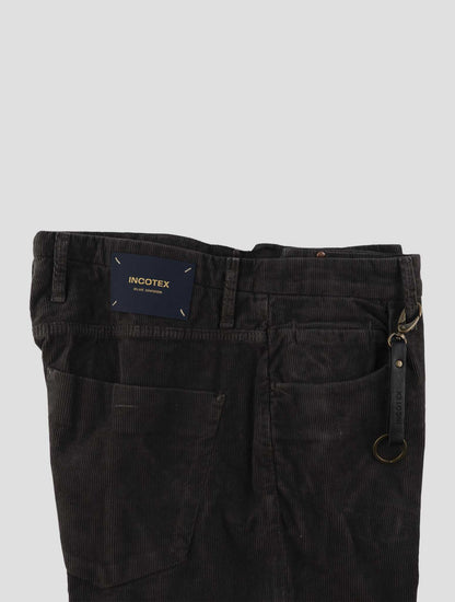 Incotex Brown Cotton Ea Velvet Jeans