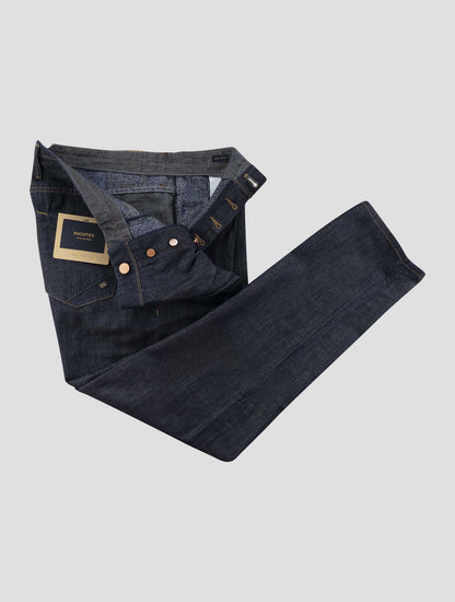 Incotex Blue Cotton Linen Jeans