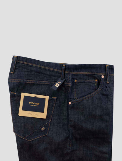 Incotex Blue Cotton Linen Jeans