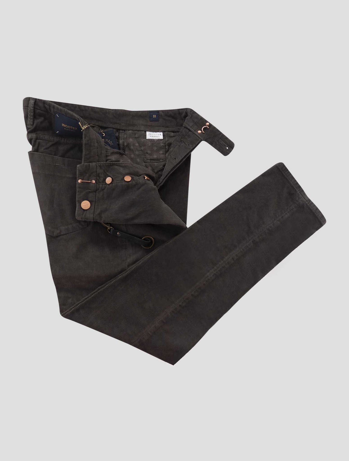 Incotex Brown Cotton Ea Velvet Jeans