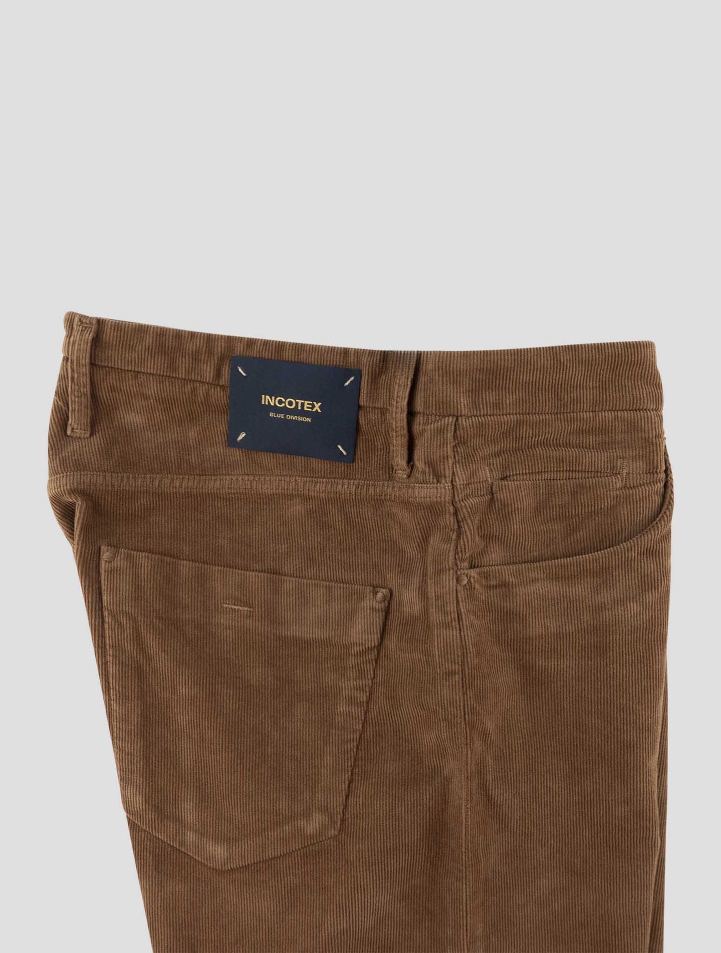 Incotex Brown Cotton Ea Velvet Jeans