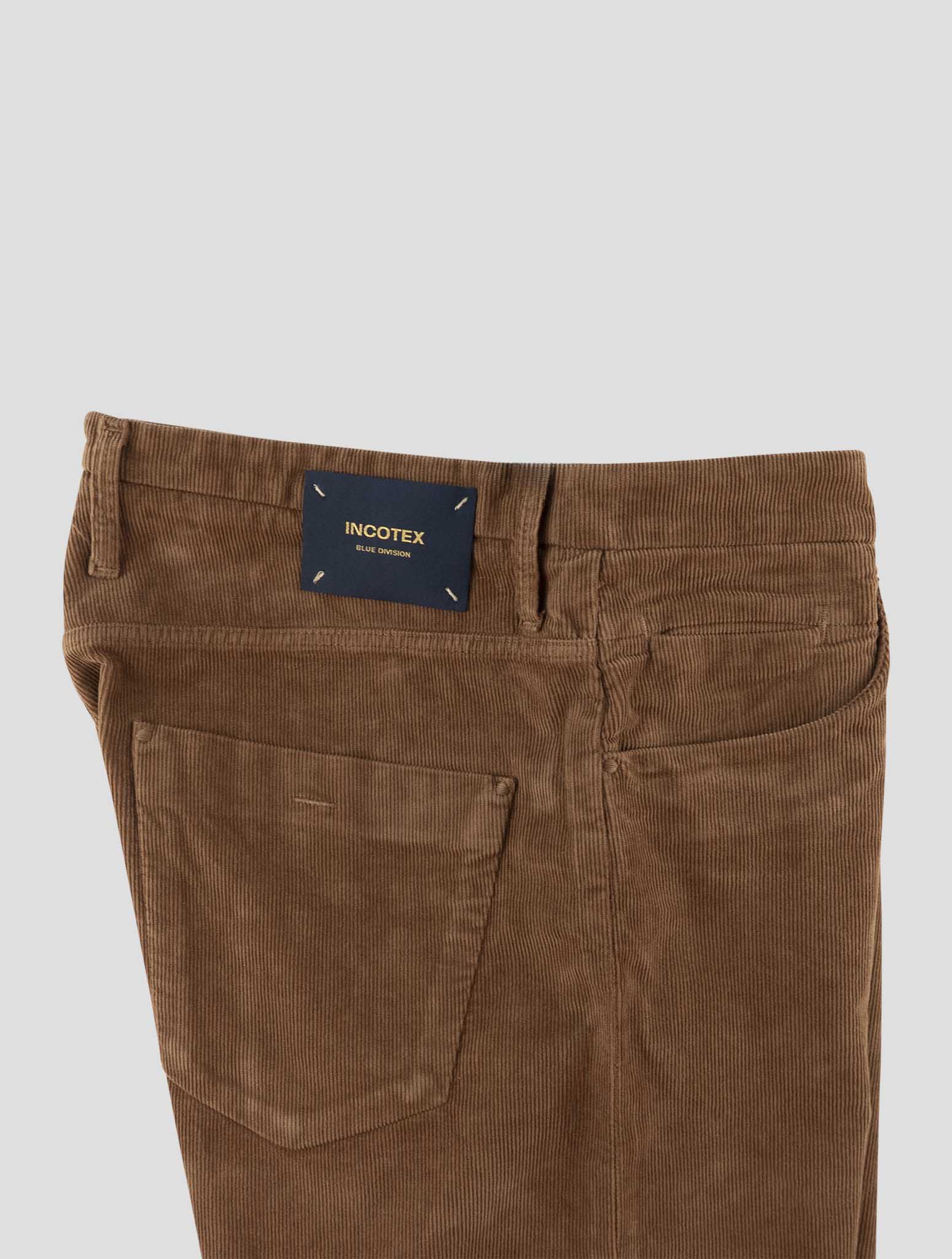Incotex Brown Cotton Ea Velvet Jeans