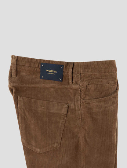 Incotex Brown Cotton Ea Velvet Jeans
