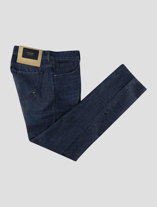 Incotex Blue Cotton Linen Jeans