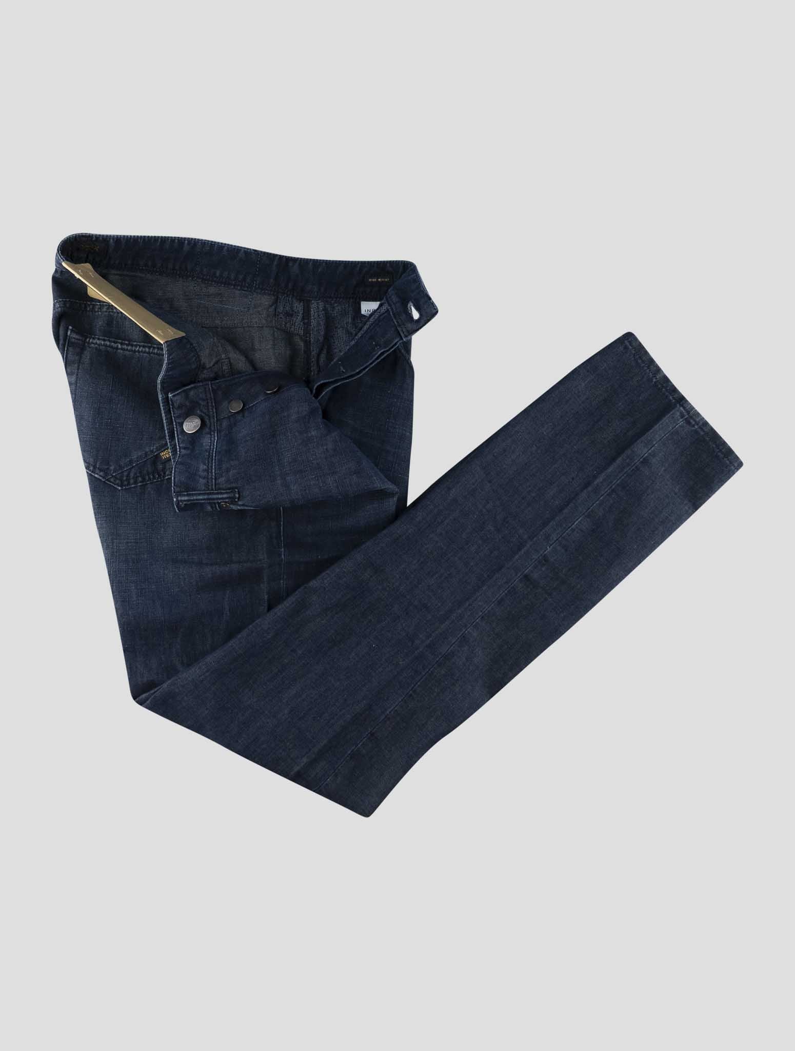 Incotex Blue Cotton Linen Jeans