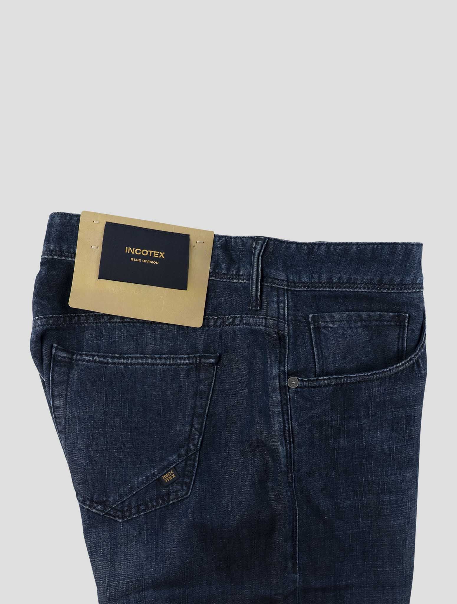 Incotex Blue Cotton Linen Jeans