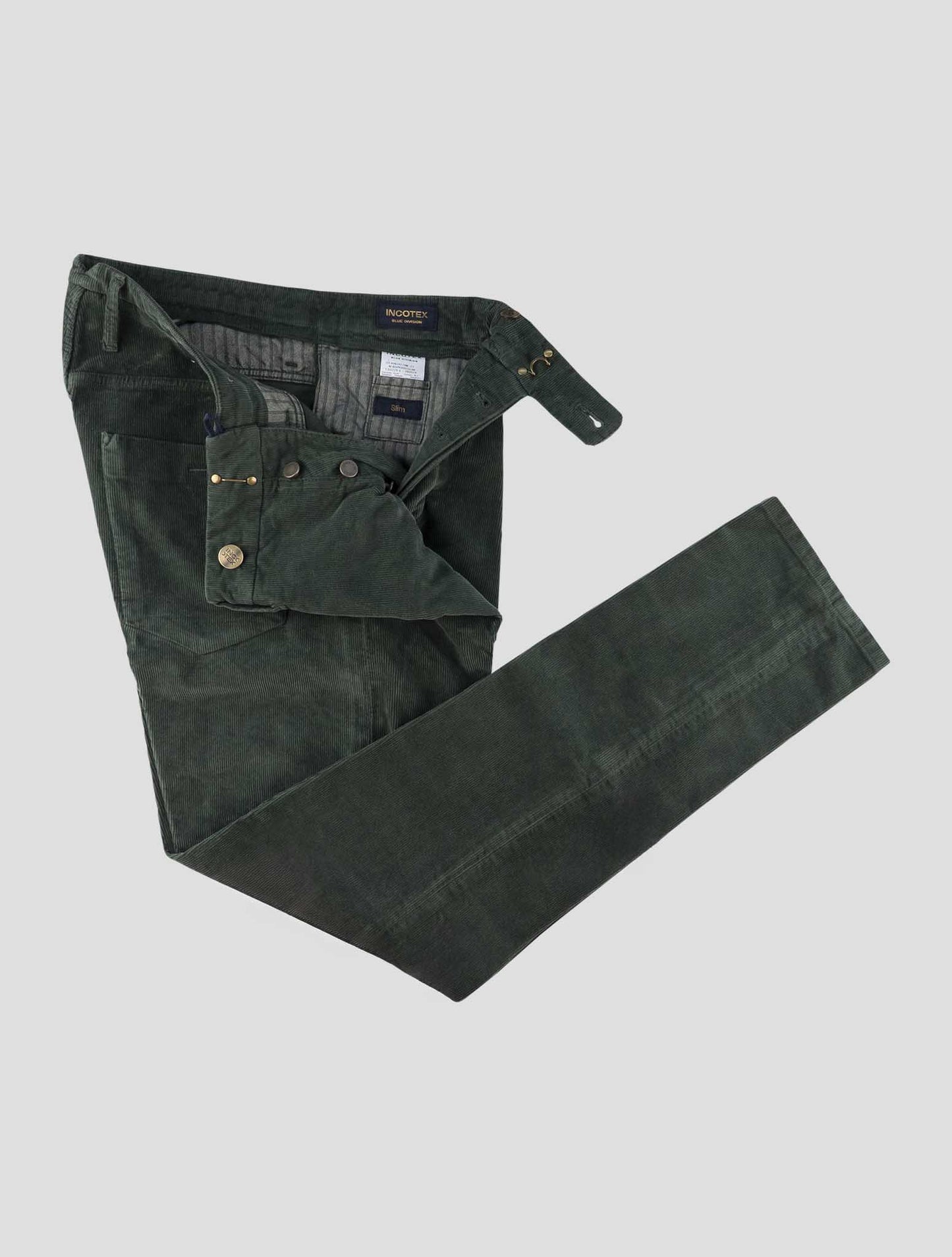 Incotex Green Cotton Ea Velvet Jeans