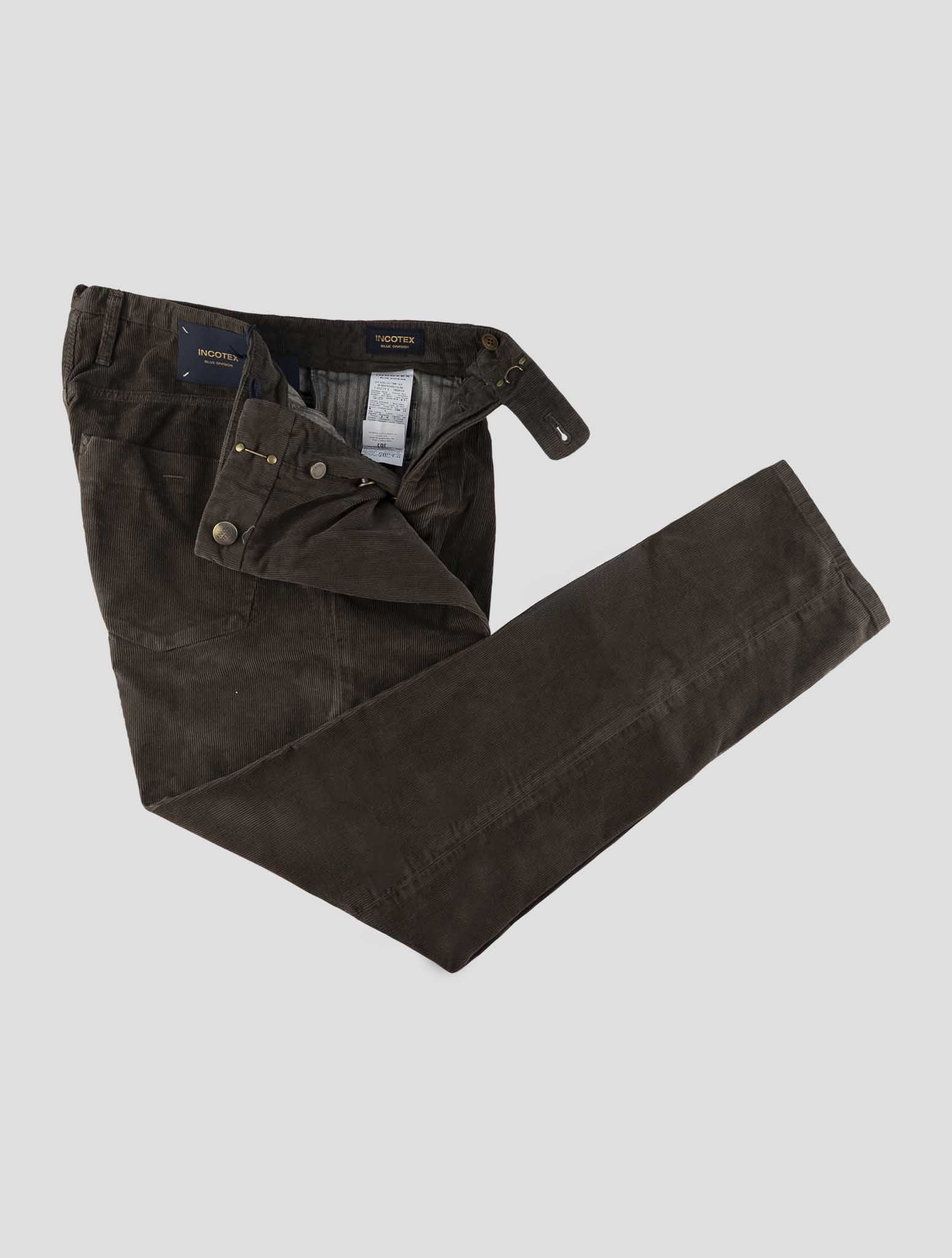 Incotex Brown Cotton Pl Jeans