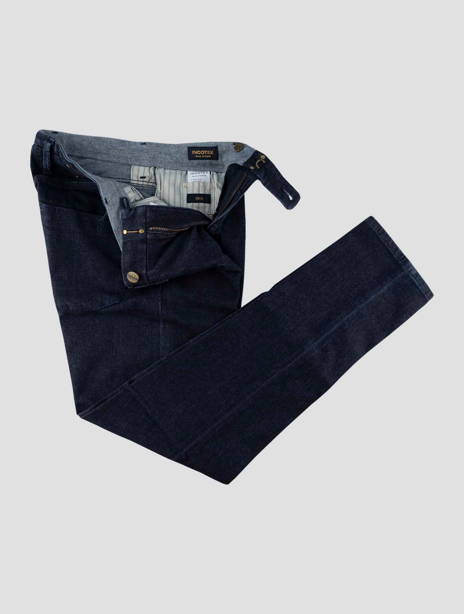Incotex Dark Blue Cotton Cashmere Ea Jeans