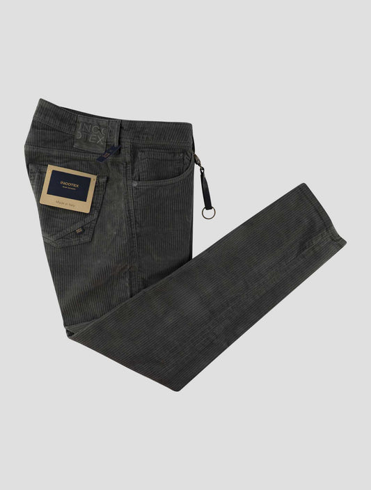 Incotex Gray Green Cotton Ea Velvet Jeans