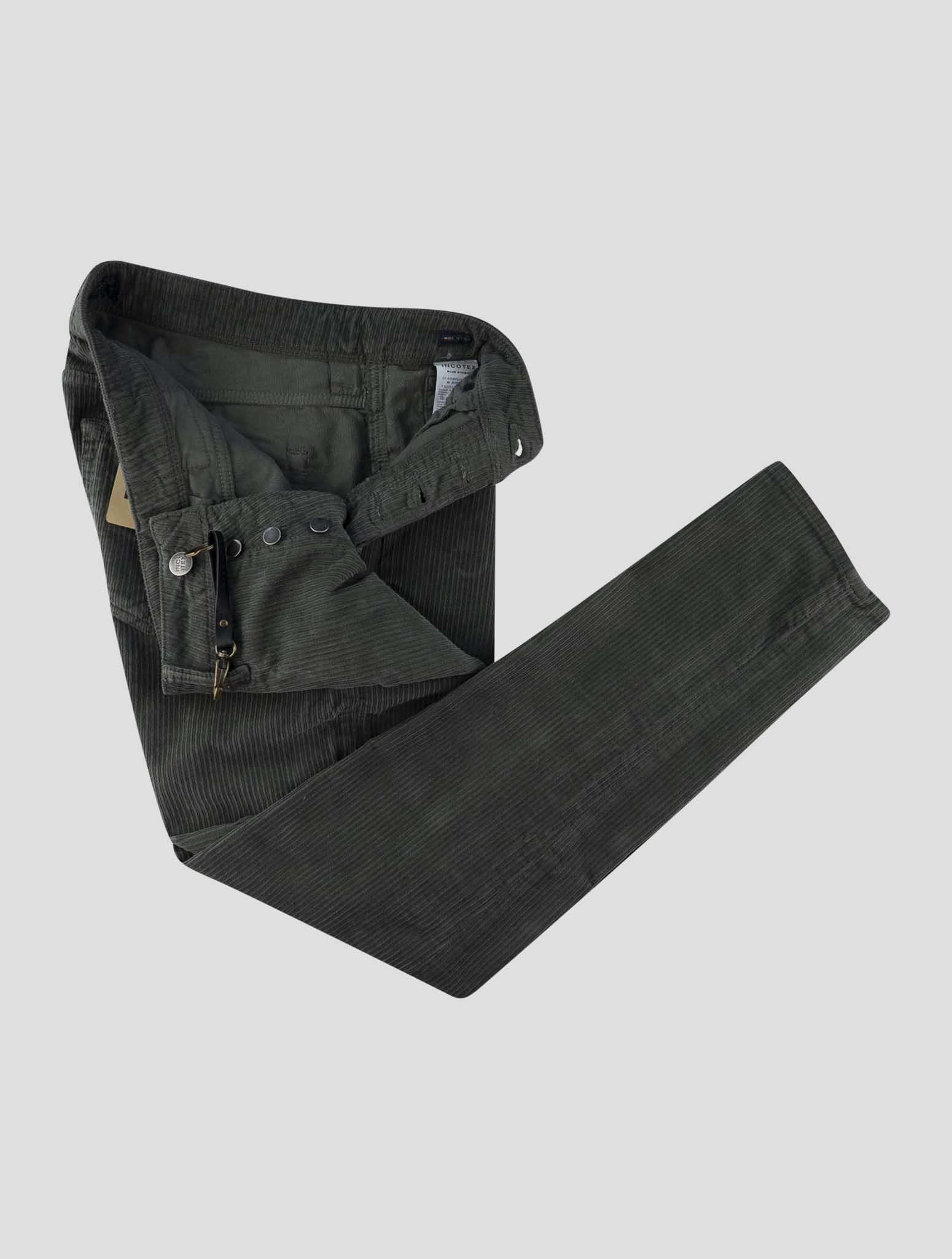 Incotex Gray Green Cotton Ea Velvet Jeans