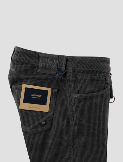 Incotex Gray Green Cotton Ea Velvet Jeans