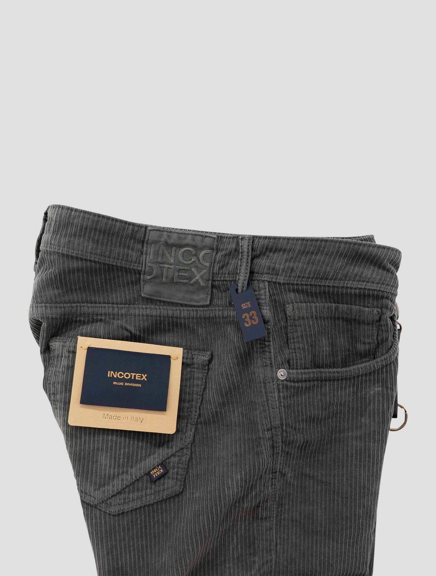 Incotex Gray Green Cotton Ea Jeans