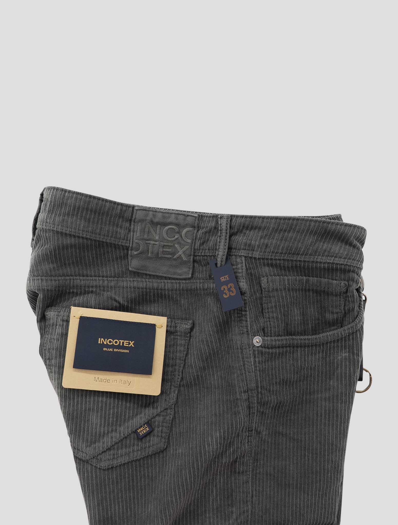 Incotex Gray Green Cotton Ea Jeans