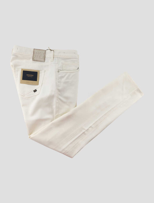 Incotex White Virgin Wool Cotton Ea Jeans